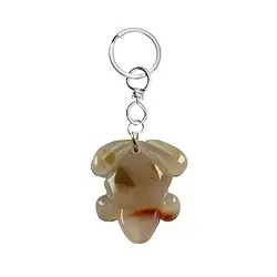 1004300624 Key Chain Frog Carnelian (heated) | wholesaler gems, healing stones & jewelry