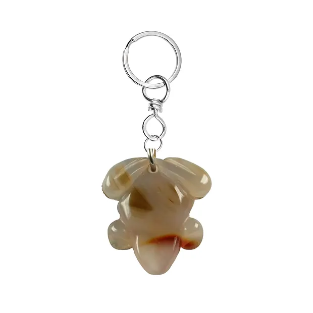 Key Chain Frog Carnelian (heated) | wholesaler gems, healing stones & jewelry