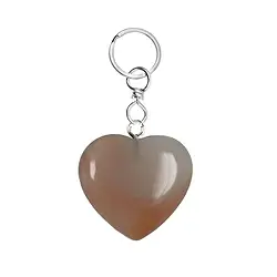 1004300625 Key Chain Heart Carnelian (heated) | wholesaler gems, healing stones & jewelry