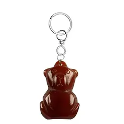 1004300627 Key Chain Teddy Carnelian (heated) | wholesaler gems, healing stones & jewelry