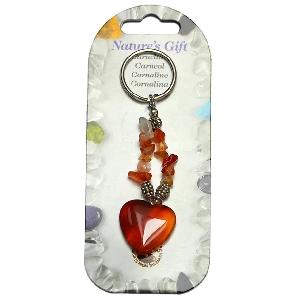 Key Chain, heart, carnelian (heated), approx. 09cm, for floor stand  | Marco Schreier