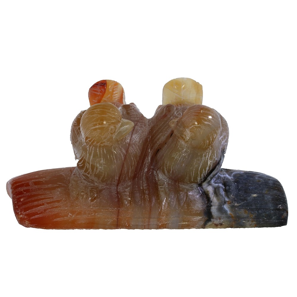 Engraving bird pair carnelian (heated), 08,5cm | gems, healing stones & jewelry
