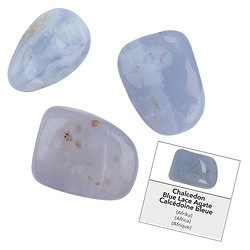 1004540061 Nachf&#xFC;llpack Trommelsteine und Aufkleber Chalcedon blau (24 St./VE) | Marco Schreier