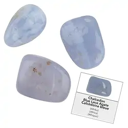 1004540061 Confezione di ricarica pietre burattate e adesivi Calcedonio blu (24 pz./ UC) | Marco Schreier