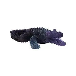 1007200516 Engraving crocodile, fluorite (matt), 12cm | wholesaler gems & healing stones