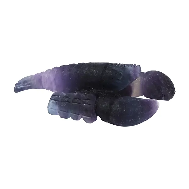 Gravur Hummer, Fluorit (matt), 8,5cm | Schreier Edelsteine, Heilsteine & Schmuck