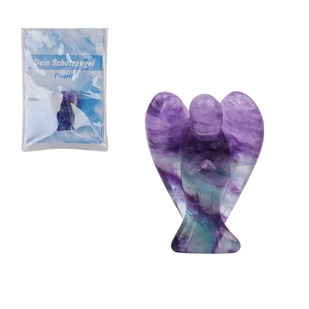 Angelo custode in fluorite, 03,5 cm (mini), con scheda informativa in astuccio | Marco Schreier