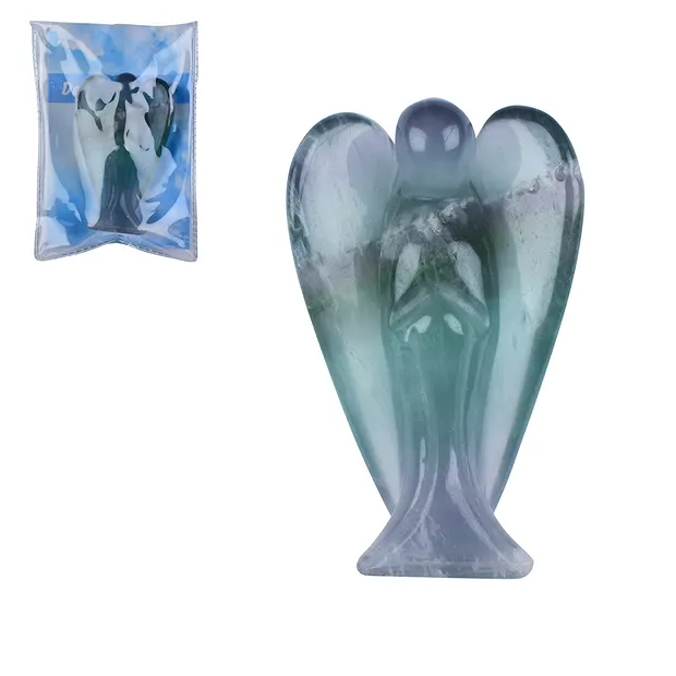 Ángel de la guarda fluorita, 07,5cm (grande), en bolsa con inserto | Marco Schreier