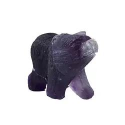 1007203712 Engraving bear, fluorite, 5.0 x 3.2 cm | Schreier gems, healing stones & jewelry