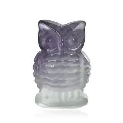 1007203758 Engraved bird (owl), fluorite, 4.0 cm | wholesale gems, healing stones & jewelry