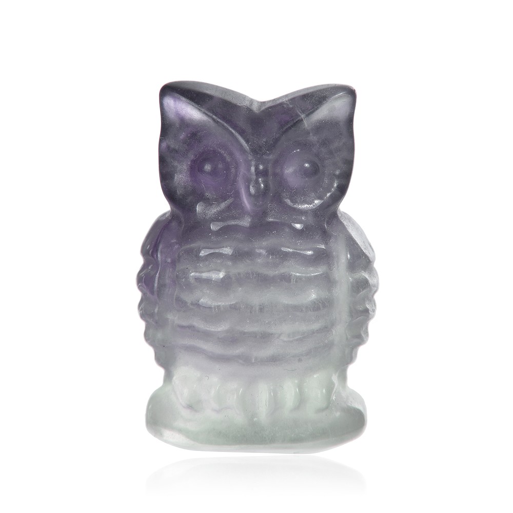 Engraved bird (owl), fluorite, 4.0 cm | wholesale gems, healing stones & jewelry