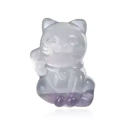 1007203792 Engraving cat (Money cat), fluorite, 3.5cm | wholesaler gems & healing stones