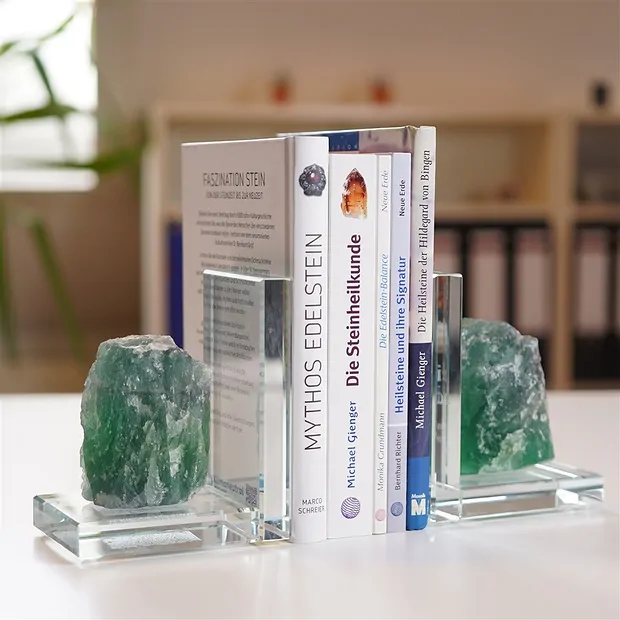 Buchstützen Fluorit (roh), 14 x 12cm | Schreier Edelsteine, Heilsteine & Schmuck
