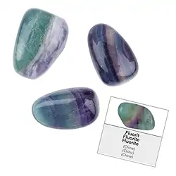 1007240061 Nachfüllpack Trommelsteine und Aufkleber Fluorit (24 St./VE) | Marco Schreier