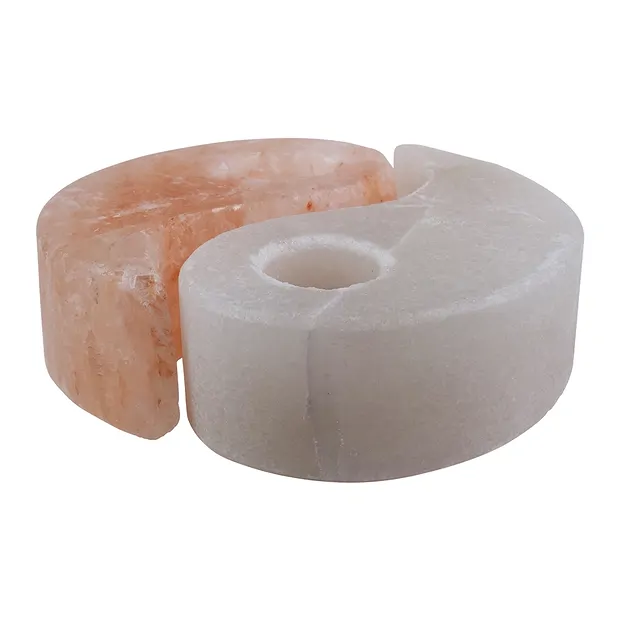 Salzteelicht „Yin Yang“, 4,2kg | Großhändler Edelsteine, Heilsteine & Schmuck