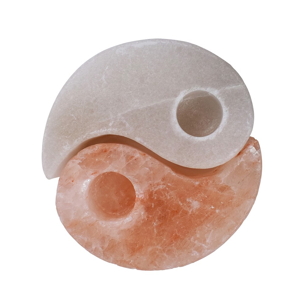 Salzteelicht „Yin Yang“, 4,2kg | Großhändler Edelsteine, Heilsteine & Schmuck