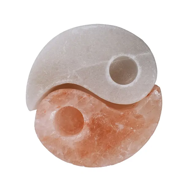 Salzteelicht „Yin Yang“, 4,2kg | Großhändler Edelsteine, Heilsteine & Schmuck