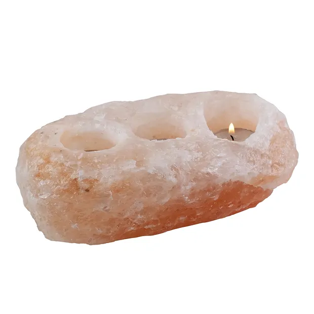 Salt tea light "Three holes", 2.9kg | wholesaler gems, healing stones & jewelry