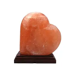 1008405104 Salt lamp "Heart" with wooden base, 18cm / 2.6kg | Marco Schreier