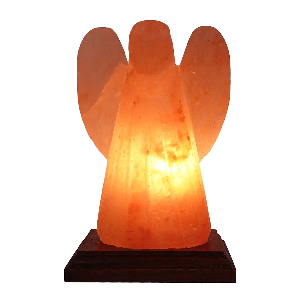 Salzlampe "Engel" mit Holzsockel, 20cm / 2-3kg | Marco Schreier