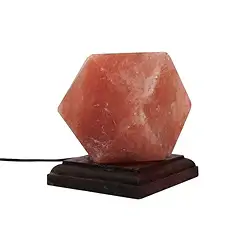 1008405113 Salzlampe "Diamant" mit Holzsockel, 9cm / 0,8kg, USB-Stecker, farbwechselnd | Marco Schreier