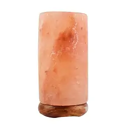 1008405120 Salt lamp "cylinder" with wooden base, 22cm / 3.5kg | Marco Schreier
