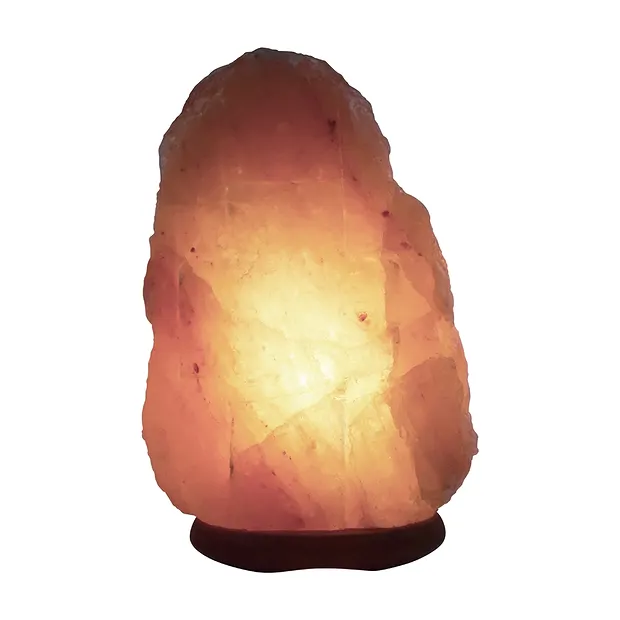 Lampada di sale "Roccia con croce" con base in legno, 25 cm / 5,7 kg | Marco Schreier