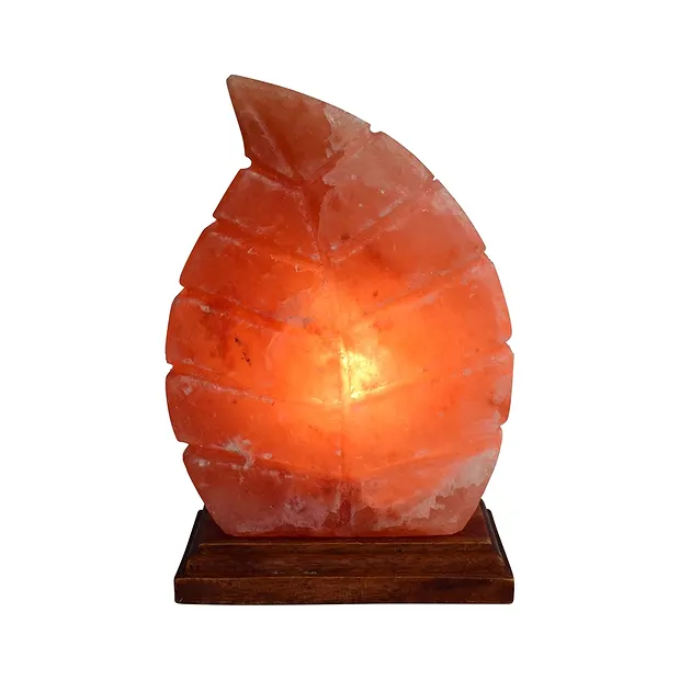 Lámpara de sal "hoja", 22cm | piedras preciosas, piedras curativas y joyería