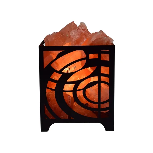 Salzlampe Metallkorb "Kreise" 15cm/2,6kg | GH Edelsteine, Heilsteine & Schmuck