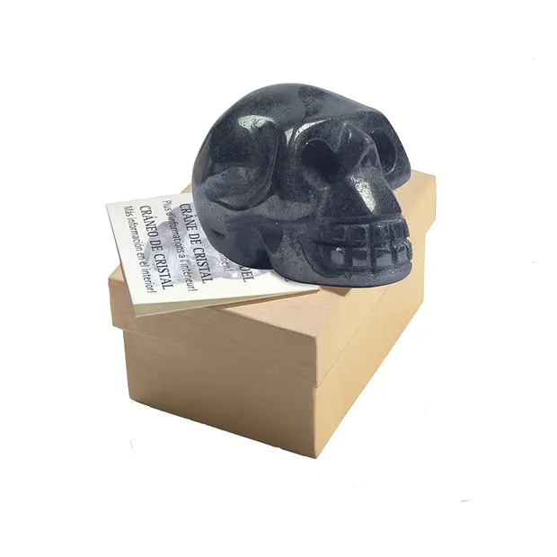 Calavera de cristal de Hematita, 04cm, en caja de regalo | Marco Schreier