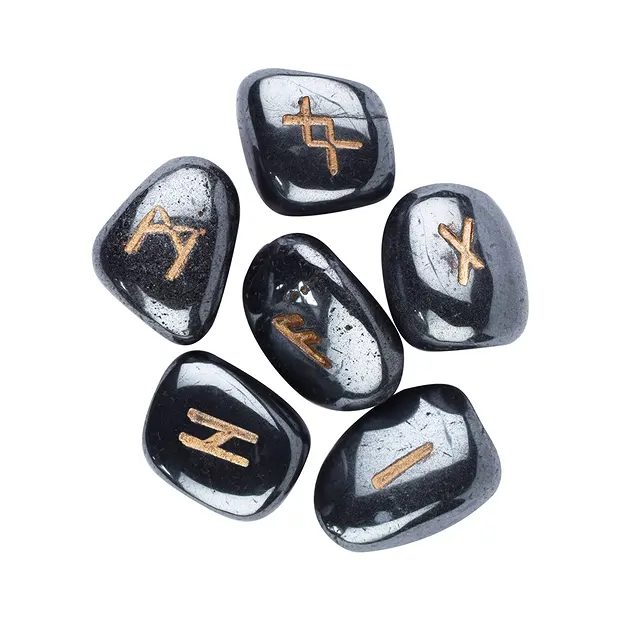 Runenorakel Hämatit in Dose | Mineralien-Handel Edelsteine, Heilsteine & Schmuck