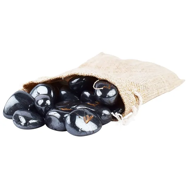 Runenorakel Hämatit in Dose | Mineralien-Handel Edelsteine, Heilsteine & Schmuck