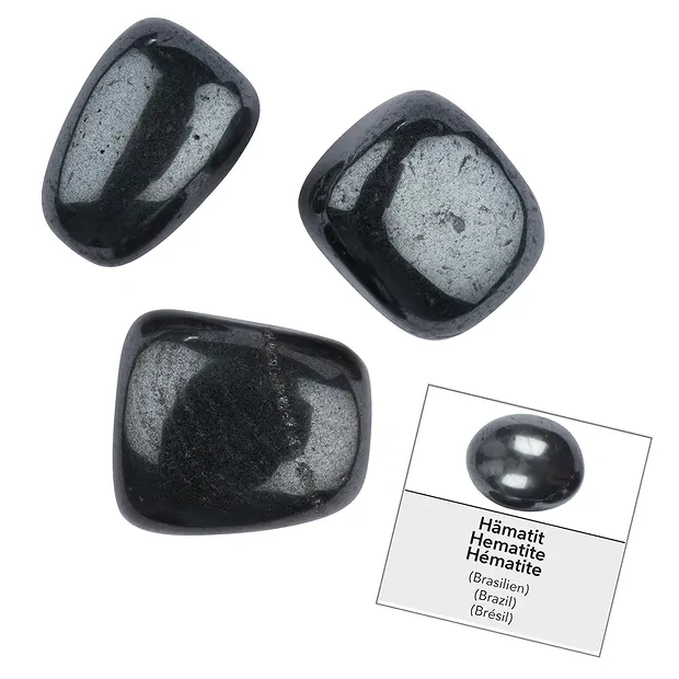 Confezione di ricarica di pietre burattate e adesivi di Ematite (24 pz./confezione) | Marco Schreier