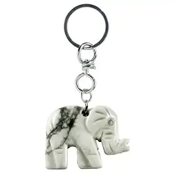 1009100622 Schlüsselanhänger Elefant Magnesit | Großhandel Edelsteine, Heilsteine & Schmuck