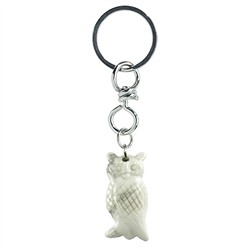 1009100623 Porte-clés Hibou Magnésite | Pierres précieuses, pierres thérapeutiques & bijoux