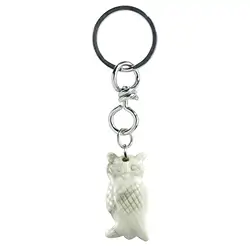 1009100623 Key Chain Owl Magnesite | wholesaler - gems, precious & healing stones, jewelry