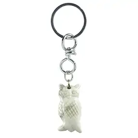 Key Chain Owl Magnesite | wholesaler - gems, precious & healing stones, jewelry