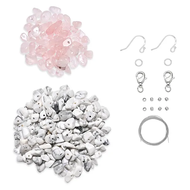 Set de création de bijoux Magnésite & Quartz rose (pleine conscience) | Marco Schreier