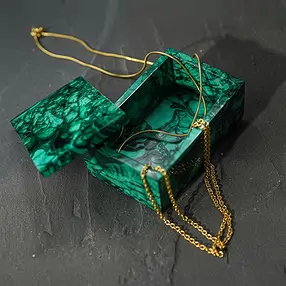 Schmuckdose Malachit (stab.), 6,0 x 4,5cm | GH Edelsteine, Heilsteine & Schmuck