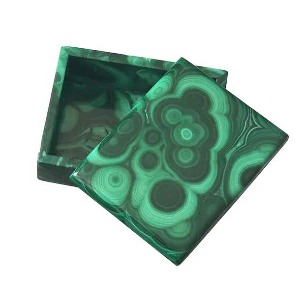 Malachite jewelry box (stab.), 6.0 x 4.5cm | wholesaler gems & healing stones