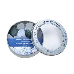 1011606206 Wassersteine Nephrit/Bergkristall  in Metall-Geschenkdose | Marco Schreier