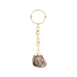 1012800640 Key Chain Tumbled Stone Smoky Quartz, galvanic setting | Marco Schreier