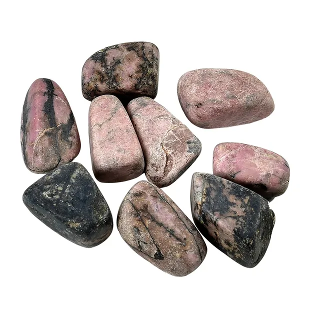 Water Stones Rhodonite in metal gift box | wholesaler gems & healing stones