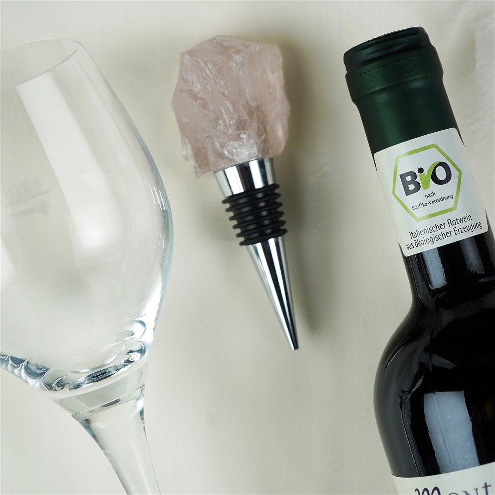 Flaschen-Verschluss Naturstein Rosenquarz | GH Edelsteine, Heilsteine & Schmuck