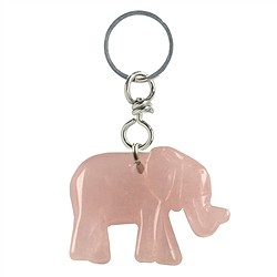 1013300622 Key Chain Elephant Rose Quartz | minerals trade - gems, healing stones & jewelry