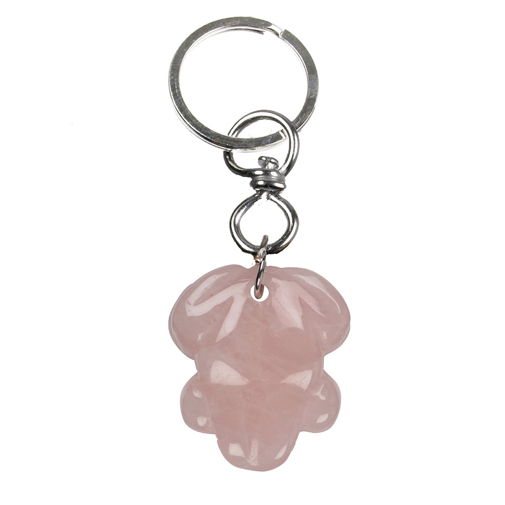 Schlüsselanhänger Frosch Rosenquarz | Schreier Edelsteine, Heilsteine & Schmuck