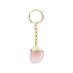 1013300640 Key Chain Tumbled Stone Rose Quartz, galvanic setting | Marco Schreier