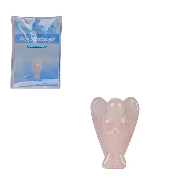 Schutzengel Rosenquarz, 2,3cm (mini-mini), in Pouch mit Beileger | Marco Schreier