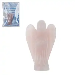 1013300718 Schutzengel Rosenquarz, 6,0cm (mittel), in Pouch mit Beileger | Marco Schreier