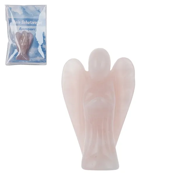 Schutzengel Rosenquarz, 06,0cm, in Pouch mit Beileger | Marco Schreier